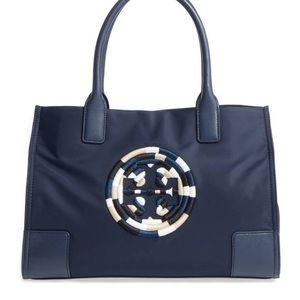 Authentic Tory Burch Ella Rope Bag Large Navy